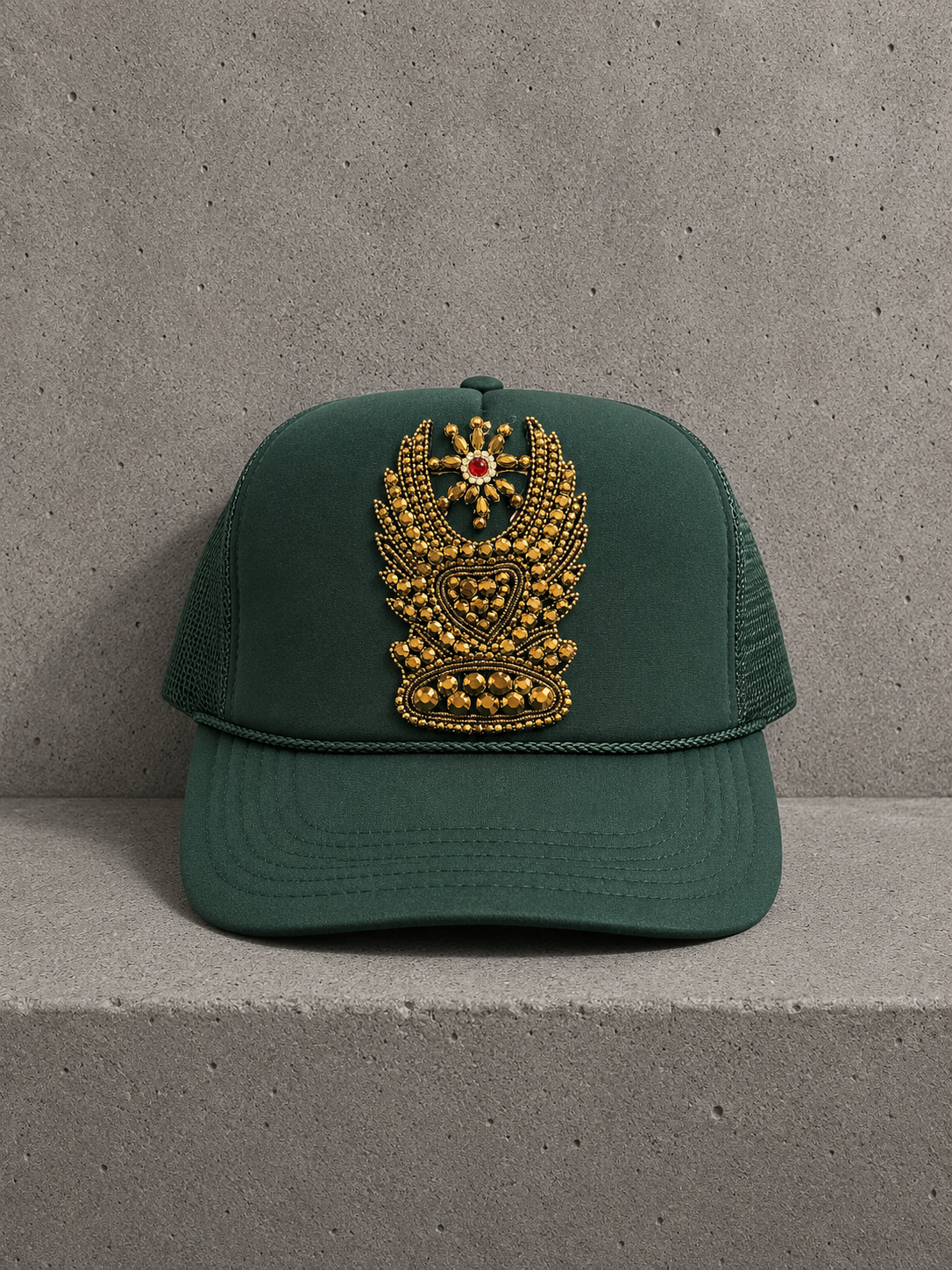 Embellished Jewel Trucker Hat