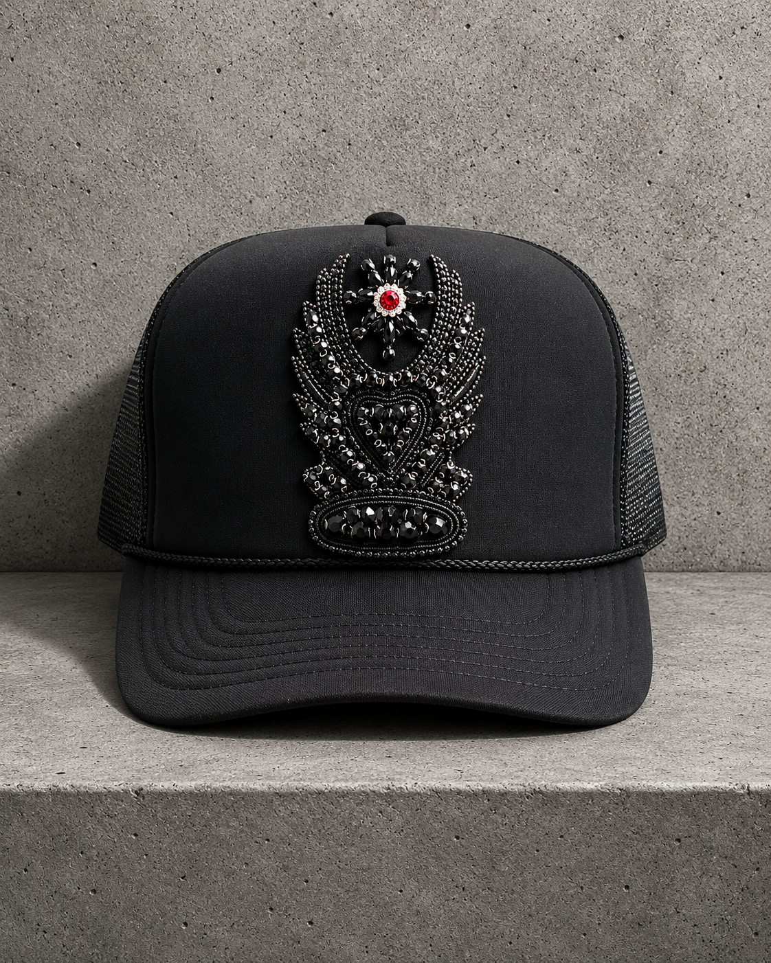 Embellished Jewel Trucker Hat