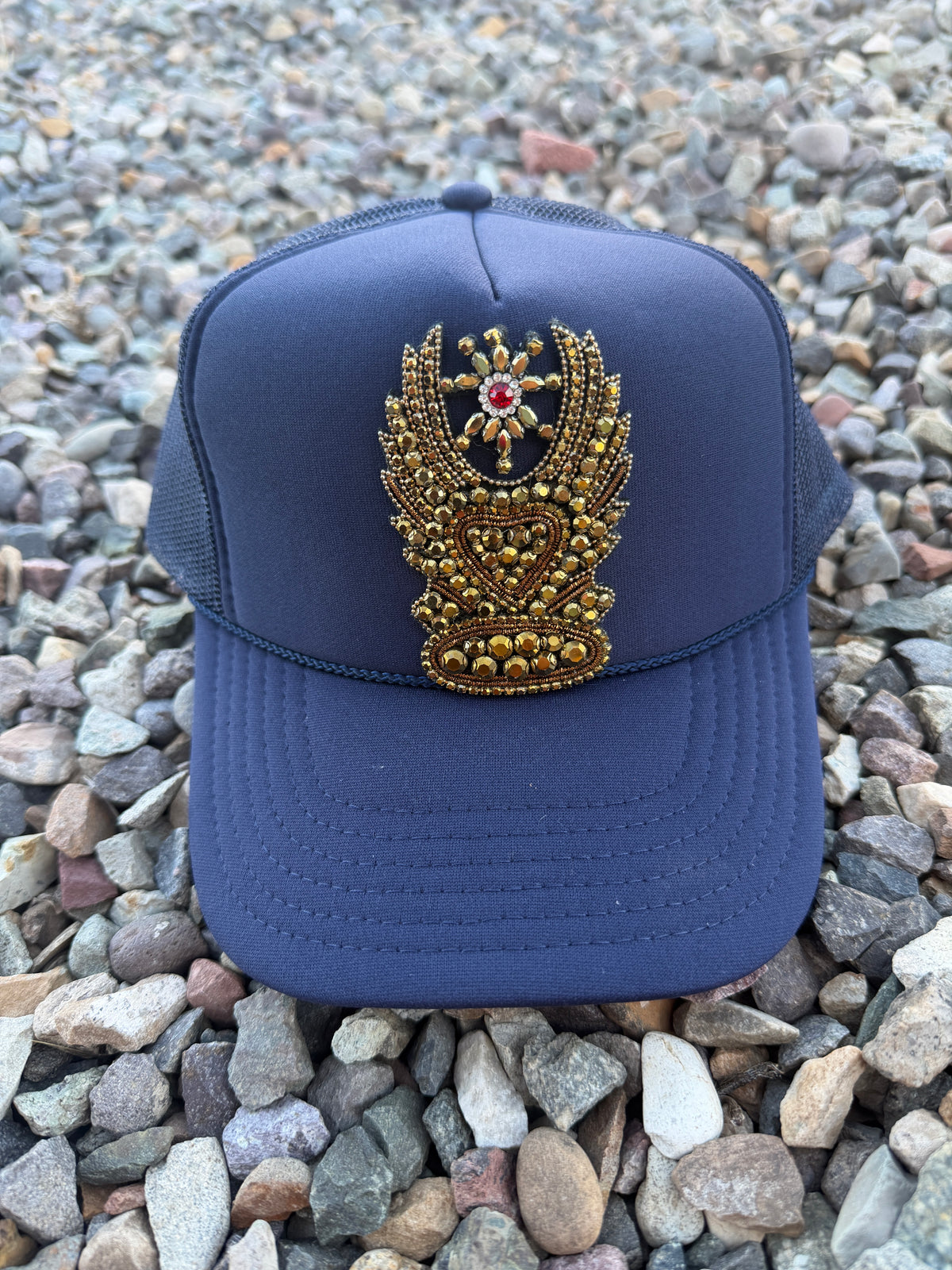 Embellished Jewel Trucker Hat