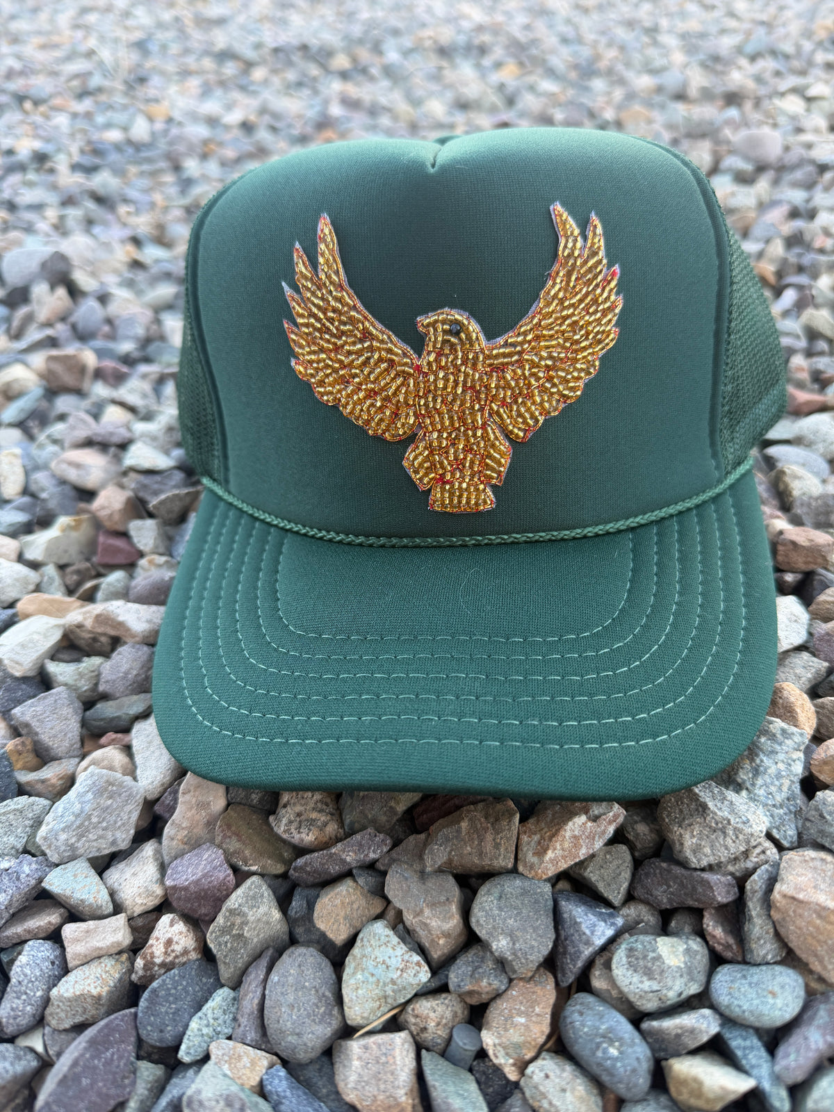 Beaded Eagle Trucker Hat