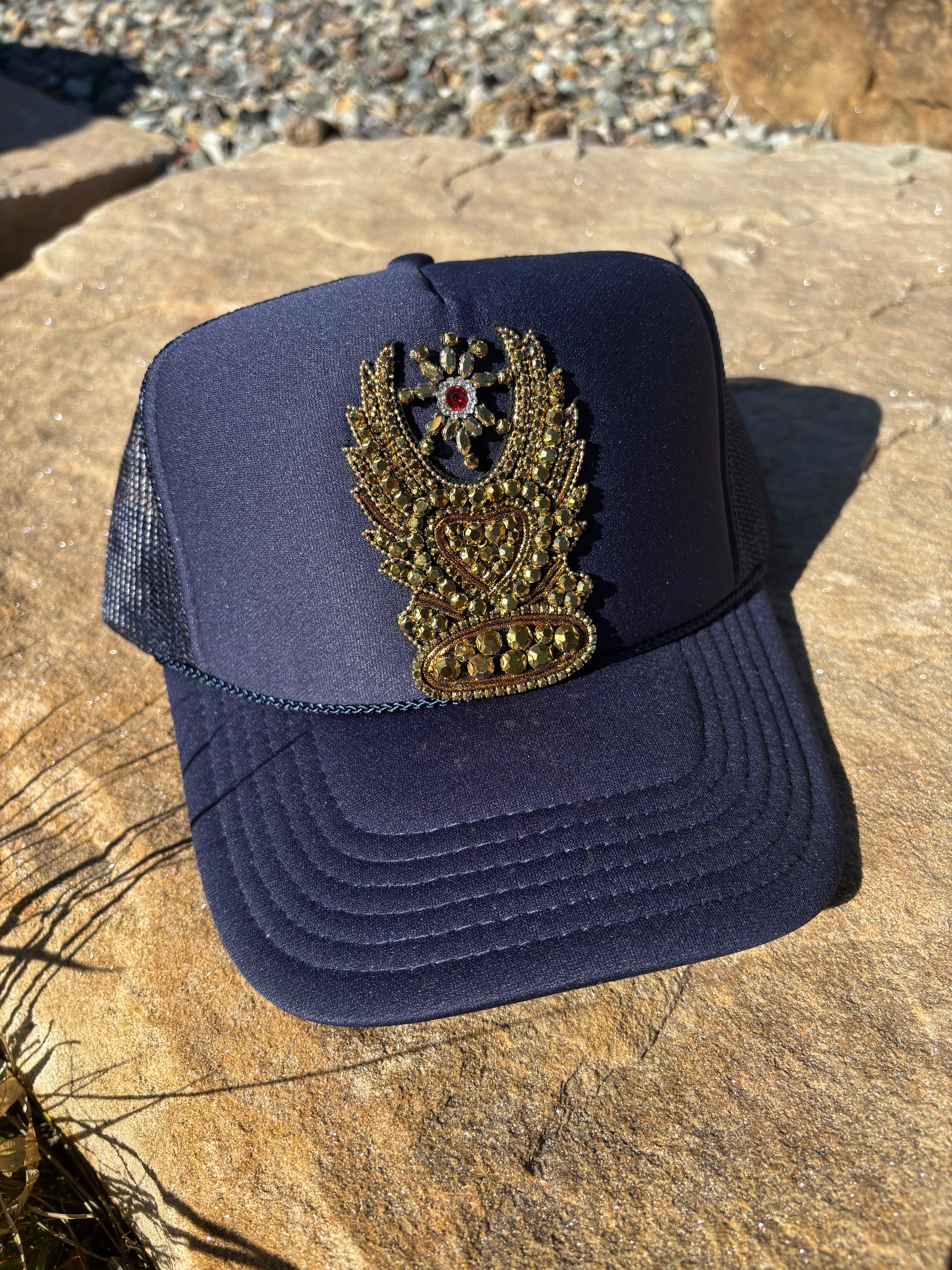 Embellished Jewel Trucker Hat