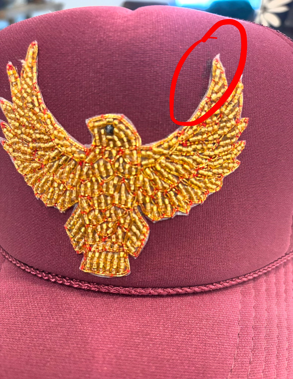 Beaded Eagle Trucker Hat